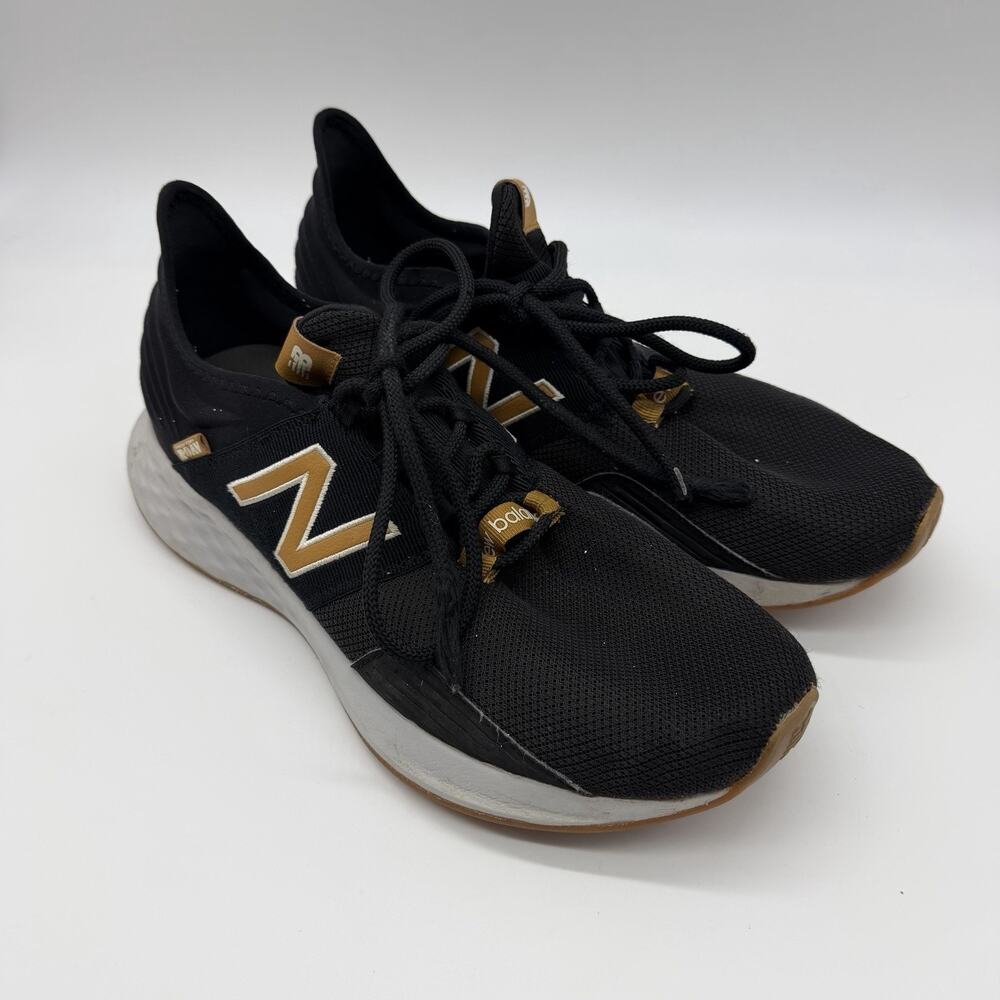 New Balance Fresh Foam Roav MROAVKB Mens 13 2E Wide Black Gold Gum Running Shoes